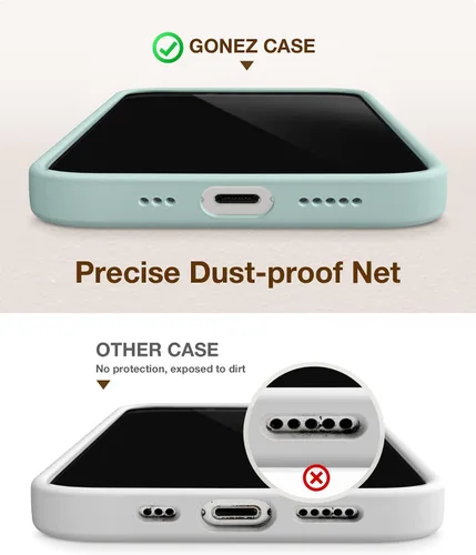Vista 171 de GONEZ Funda magnética para iPhone 14, compatible con Magsafe, con protector de pantalla + protector de cámara, forro de microfibra antiarañazos