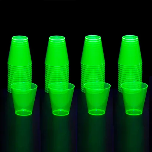 Vista 10 de Party Essentials Vasos de plástico duro de 2 onzas, verde neón, 50