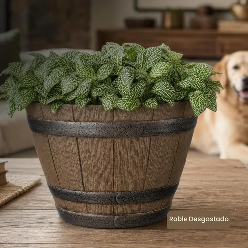 Vista 2 de Classic Home and Garden 74 Barril de whisky, 9 ", roble angustiado
