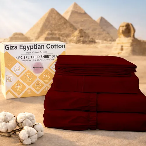 Vista 39 de MyGiza Sheets, Juego de sábanas 100% de algodón egipcio Giza, tamaño individual, para adaptarse a colchones de hasta 15 pulgadas de profundidad