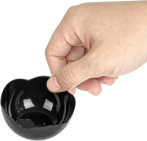 Vista 7 de Restaurantware Vasos desechables de postre de 2 onzas, 100 mini tazas de aperitivo, forma de flor, atractivos cuencos de plástico negro