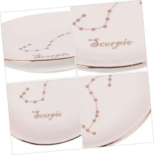 Vista 3 de USHOBE Jewelry Tray Astrology Ring Dish Ceramic Ring Dish Trinket Tray Necklace Ring Dish Jewelry Organizer Dish Jewelry Plates Miss Necklace Holder