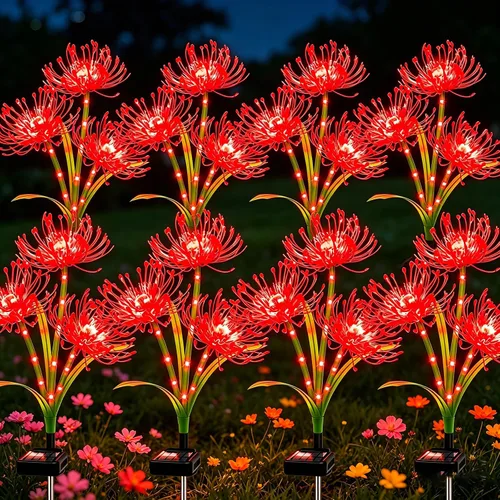 Vista 12 de VOOKRY Luces solares para exteriores, paquete de 4 luces de flores