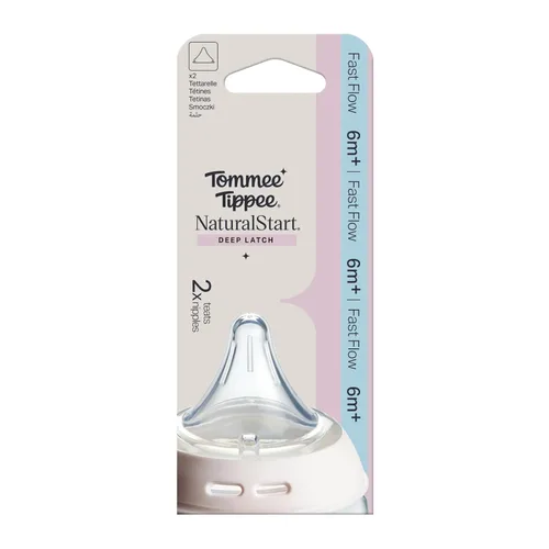 Vista 9 de Tommee Tippee Pezones triangulares de cierre profundo de inicio natural, rápido, 19.7 ft+