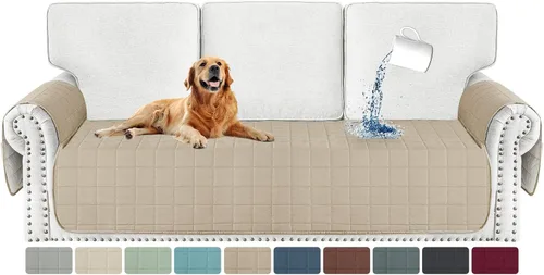 Vista 12 de MAXIJIN Funda de silla impermeable lavable para perros, funda de asiento acolchada para sillón con bolsillos laterales, protector de muebles Negro