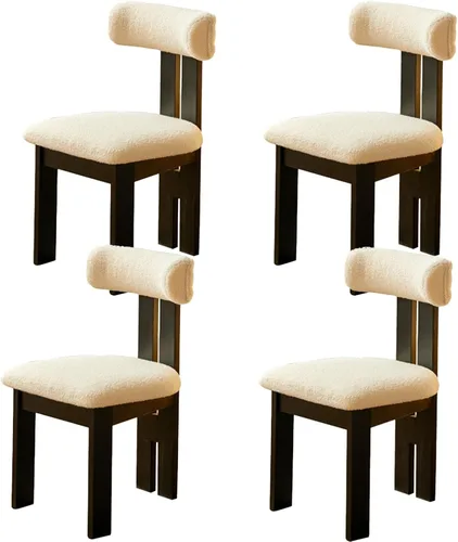 Vista 18 de Sillas de comedor modernas tapizadas, sillas de cocina con marco de madera maciza, silla de sala de estar, cómodo soporte de respaldo alto para sala