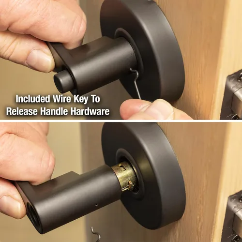 Vista 5 de Master Lock SLCHPV10B - Manija de puerta de privacidad comercial de grado 2, acabado de bronce aceitado