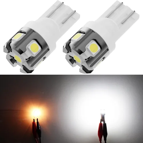 Vista 10 de PHINLION 194 foco LED amarillo ámbar súper brillante 168 2825 2827 T10 W5W miniatura focos LED de repuesto para luces de interior de coche, domo