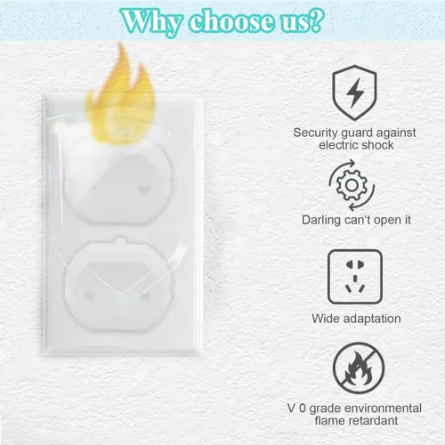 Vista 6 de Fielect Tapas de enchufes de salida a prueba de niños protectores de enchufe de la UE Cubierta de enchufe eléctrico Protector eléctrico 2 agujeros