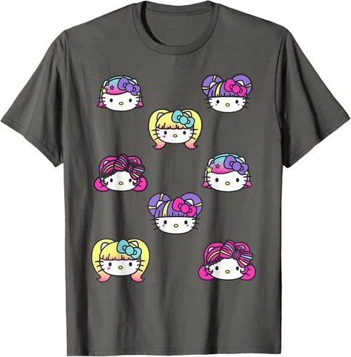 Vista 88 de hello kitty Kawaii Multi peinado Tee, Azul (Heather blue)
