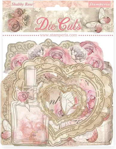 Vista 11 de Stamperia Bloc de papel de doble cara de 12 x 12 pulgadas, 10 por paquete, rosa desgastada, 10 diseños/1 unidad