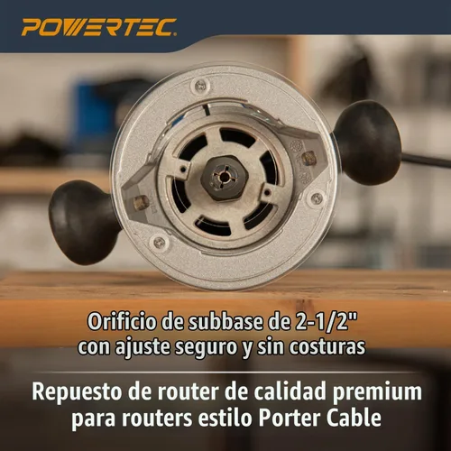 Vista 3 de POWERTEC Placa base de router de 2-1/2 pulgadas de diámetro, acrílico transparente con múltiples agujeros preperforados, tornillos para fácil