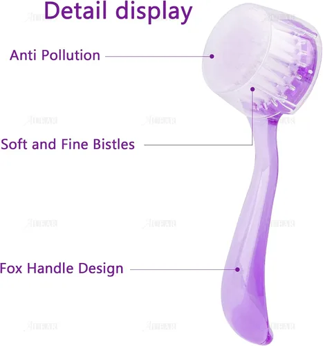 Vista 6 de AUEAR, Paquete de 4 cepillos faciales para limpieza y limpieza facial con tapa para mujeres y niñas, lavado y masaje de maquillaje