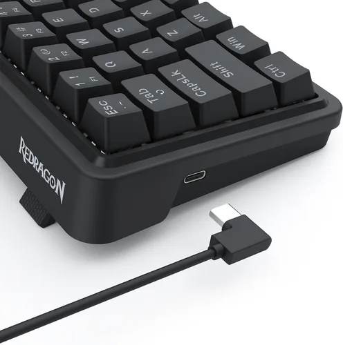 Vista 5 de Redragon K722 Teclado para juegos RGB con junta con cable al 60%, teclado mecánico compacto de intercambio en caliente de 61 teclas con enchufe
