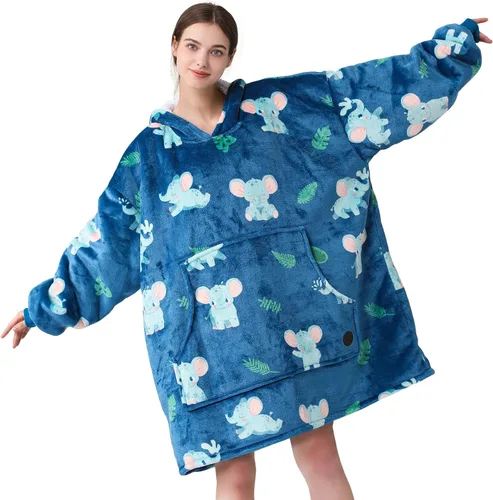 Vista 42 de THREE POODLE - Manta con capucha portátil para mujeres, sudadera con capucha de sherpa de gran tamaño para adultos hombres, mantas con capucha
