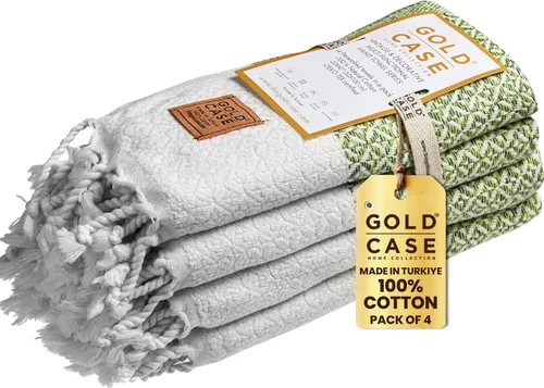 Vista 46 de Gold CASE - Juego de 4 Toallas de Mano Turcas para Baño, 20 x 40 pulgadas, Toallas de Baño 100% Algodón, Toalla Pequeña de Cocina Aphrodite