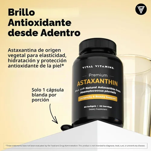 Vista 3 de Vital Vitamins Multi-colágeno 150 ct + complejo antioxidante de astaxantina 60