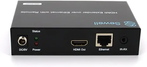 Vista 3 de Sewell Receptor HD-Link HL21, HDMI, IR y RS232 sobre cat5e/6, matriz TCP/IP, 390 pies.