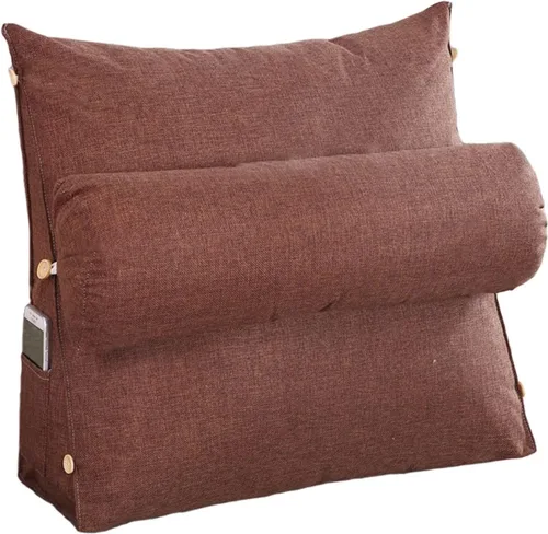 Vista 5 de Almohada de cuña para dormir después de una cirugía, almohada de lectura con soporte ajustable para el cuello para cama, sofá, cojín de espalda