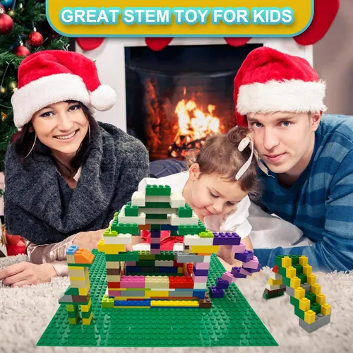 Vista 5 de Ladrillos de construcción compatibles con Lego Classic, 500 piezas de bloques de construcción básicos a granel en color aleatorio