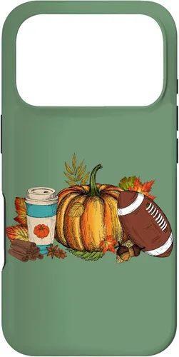 Vista 30 de Fall Football Pumpkin Coffee Latte Case for iPhone 17