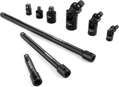 Vista 9 de WORKPRO Juego de extensión de enchufe de impacto de 18 piezas, incluye adaptadores de enchufe, juego de extensión de trinquete, barra de extensión