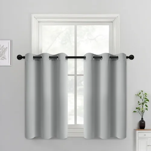 Vista 18 de Yakamok Cortinas opacas para dormitorio, aislamiento térmico, cortinas de oscurecimiento de habitación para sala de estar, juego de 2 paneles
