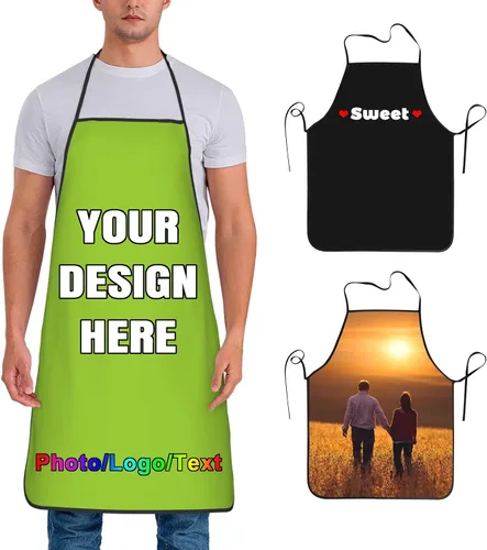 Vista 31 de Delantal de chef personalizado para hombres y mujeres, para cocinar, con nombre, logotipo, foto, regalos de cocina para familiares y amigos