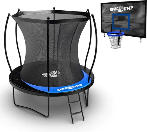 Vista 22 de SpaceJump Lunar Trampolín para exteriores, 8 pies, 10 pies, 12 pies, 14 pies, gorila redonda de 16 pies con red de seguridad, accesorios opcionales