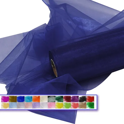 Vista 19 de Rollos de tela de tul de organza, organza cristal de 12" por 50 yardas (150 pies), carrete de malla de nailon transparente sedoso y brillante