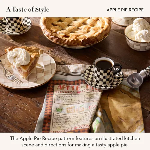 Vista 3 de MACKENZIE-CHILDS Toalla de Cocina de Algodón, Toalla de Cocina Decorativa, Receta de Tarta de Manzana