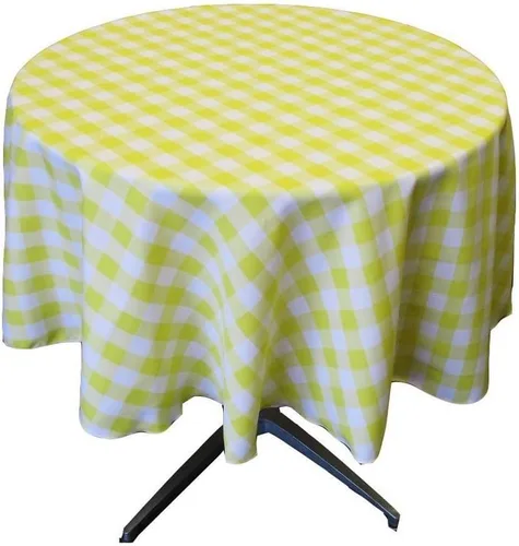 Vista 2 de KS Linens - Mantel redondo a cuadros de 30 pulgadas, varios colores disponibles (Apple G y blanco)