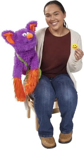 Vista 7 de Roylco Kit interactivo de marionetas Edgar an Emotion, marioneta de terapia de aprendizaje socioemocional súper suave y cómodo con 12 círculos