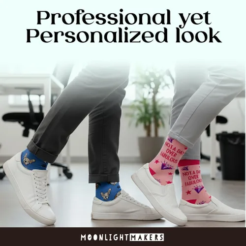 Vista 25 de Moonlight Makers Funny Colored Socks, Novelty Socks, Stocking Stuffer, Unisex Socks