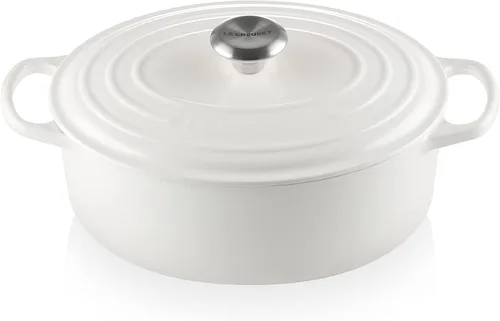 Vista 37 de Le Creuset - Olla holandés redonda con tapa de cocina, hecha de hierro fundido esmaltado, 6.75 cuartos de galón, color alcachofa, colección signature
