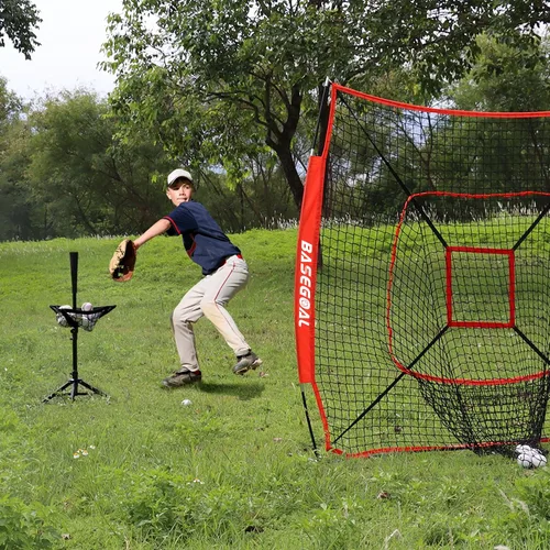 Vista 2 de BaseGoal Baseball Batting Tee with Removable Baseball Caddy for Kids