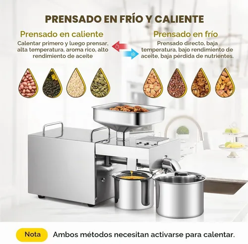 Vista 3 de CGOLDENWALL Máquina de prensa de aceite comercial de 1500 W Expulsor extractor de aceite con controlador de temperatura inteligente/motor