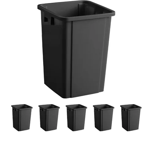 Vista 32 de Bote de basura cuadrado negro de 19 galones para restaurante, papelera comercial, papelera de plástico alto, papelera industrial, papelera cuadrada