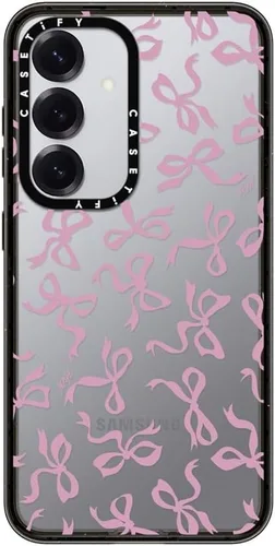 Vista 116 de CASETiFY Funda de impacto para Galaxy S22+ - Adhesivo Aries Moross, color negro transparente