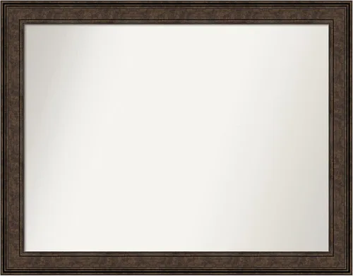 Vista 324 de Amanti Art Espejo de pared personalizado no biselado (25 x 25 pulgadas), marco de bronce acentuado, varios tamaños personalizados, espejo de baño