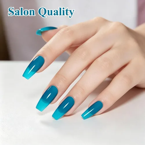 Vista 5 de YTD Likomey Esmalte de uñas de gel azul gelatina, 49.2 ft, translúcido transparente de pigmento fino, gel de uñas UV, manicura y pedicura