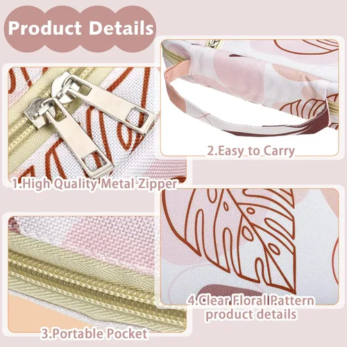 Vista 6 de Laumoi Funda para la Biblia para mujer, funda de Biblia floral de 10 pulgadas, bolsa protectora portátil para suministros de estudio bíblico, Varios