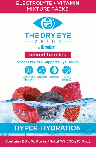 Vista 2 de l Hidratación definitiva para ojos secos l Paquetes de electrolitos en polvo sin azúcar l Mezclado con vitaminas, té verde, cúrcuma, taurina y DHA l
