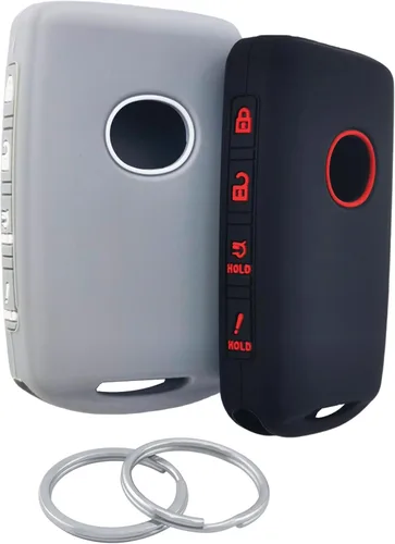 Vista 8 de 2 piezas 4 botones Funda de llave inteligente de silicona Compatible con 2023 2022 2021 2020 2019 Mazda 3 6 CX-30 CX-5 CX-9 CX-50 (Negro)