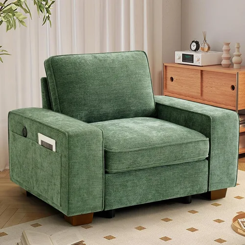 Vista 35 de TEKAMON - Sofá modular de 73" con almacenamiento en el asiento, sofá biplaza moderno de tela de chenilla para sala de estar, oficina, apartamento