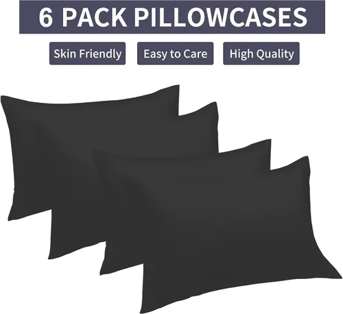 Vista 4 de Fundas de almohada (6, negro-1, estándar)