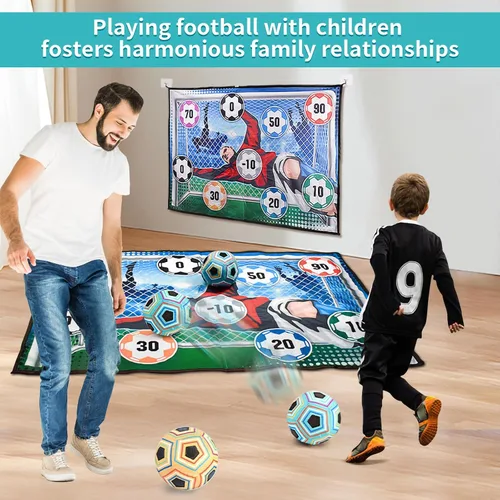 Vista 6 de Juego de alfombrillas de juego de pelota de fútbol, pelota de fútbol pegajosa para interiores, juego de fiesta de lanzamiento, juguetes deportivos
