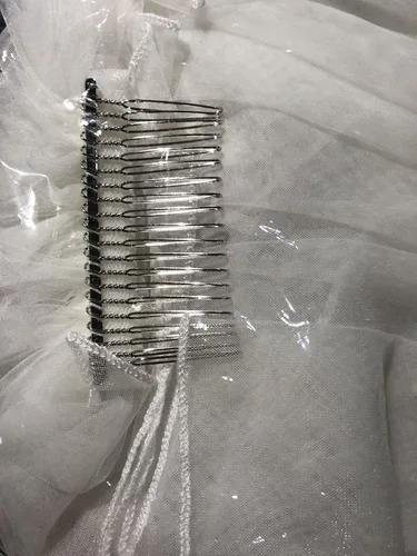 Vista 9 de RULTA - Velo de novia con cuentas de cristal 1 nivel