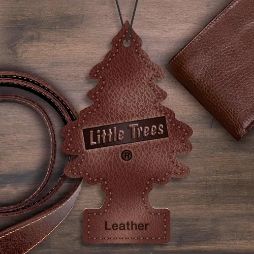 Vista 3 de LITTLE TREES Ambientador de aire para coche, árbol colgante que proporciona un aroma duradero para el automóvil y el hogar Cuero, 24 ambientadores