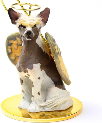 Vista 41 de Conversation Concepts Adorno navideño: Chihuahua, pelo largo 19-Dorado